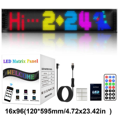 2026 New Car LED Soft Screen APP Bluetooth Control RGB Full Color Rear Window Sticker Display