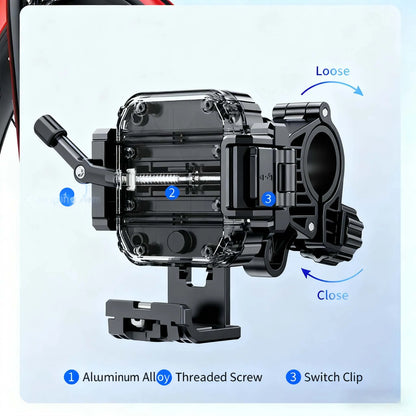Motorcycle Riding Shock-Absorbing Phone Holder Adjustable Anti-Theft Quick Release Navigation Bracket with Mountain/Road Bicycle
