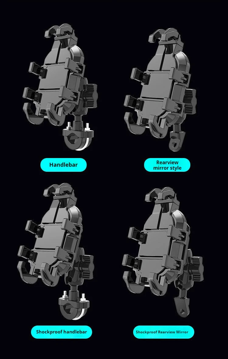 Motorcycle shock-absorbing shock-proof mobile phone holder electric vehicle riding smart phone with shock absorber shock-proof