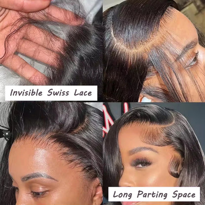16A 100% Hair Body Wave Short Bob Wigs Human Hair 13x4 Transparent Lace Front Human Hair Wigs Brazilian Hair Bob Wigs For Women