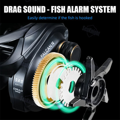 SeaKnight Brand FALCAN IV 5.4:1 185g Lightweight Baitcasting Fishing Reels Carbon Fiber Drag Brass Gear Power Fishing Reel