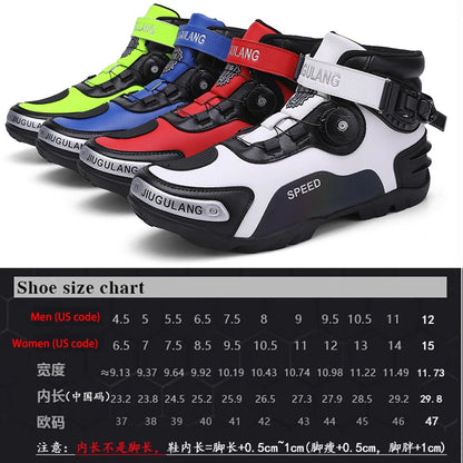 Men Motorcycle Boots Outdoor Riding Anti-slip Winters Sneakers Shoes Bicycle Mountain Racing Ankle Length Women Racing Shoes