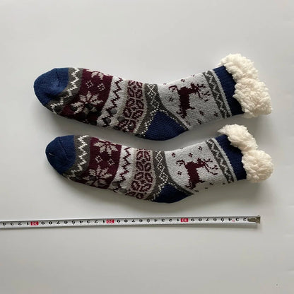 Christmas Fuzzy Socks Womens Winter Thermal Warm Floor Sock Soft Female Home Indoor Gifts Non Slip Grip Slipper Sock Fluffy