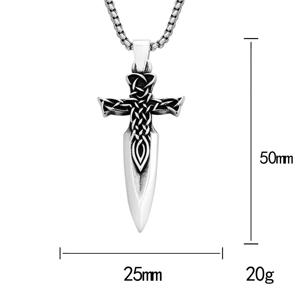 Fashion Nordic Celtic Knot Pendant Stainless Steel Spear Arrow Viking Necklace For Men Vintage Amulet Jewelry Gift Dropshipping