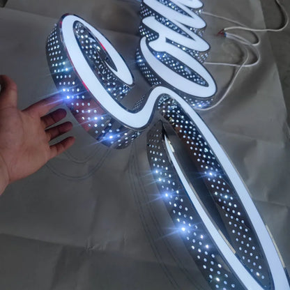 Custom Made Front Lit & Side Lit LED Channel Letters Signs Perforated Shop Signs Exterior Use