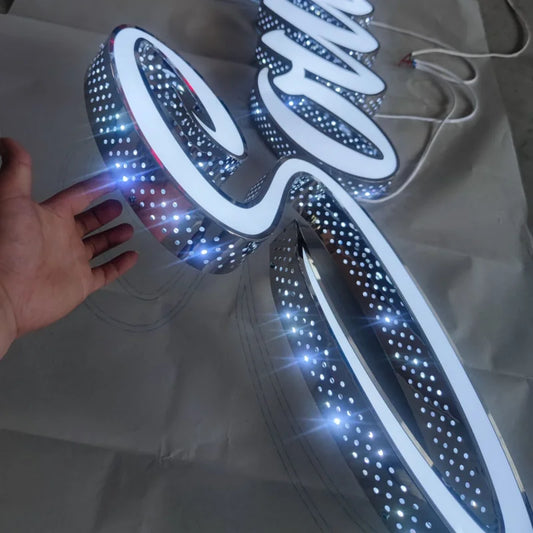 Custom Made Front Lit & Side Lit LED Channel Letters Signs Perforated Shop Signs Exterior Use
