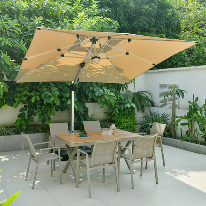 LED Roman Umbrella, Sunshade, Rainproof, UV Protection,Thickened Material, Aluminum Alloy Columns, Rotatable, Outdoor Umbrella