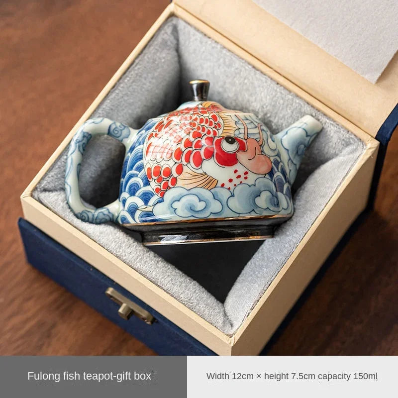 Chinese Underglaze Color Ceramic Teapot Tea Gift Customized Tea Infuser Tea Pot