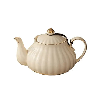 British Handle Ceramic Glass Teapot With Candle Heating Base Set European Porcelain Coffee Pot Afternoon Tea Home Decoration
