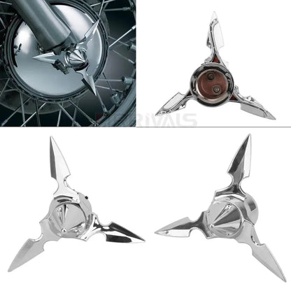 Motorcycle Chrome Black Skull Spun Blade Axle Caps Cover Front Axle Nut Covers For Harley Sportster Dyna Softail V-Rod Custom