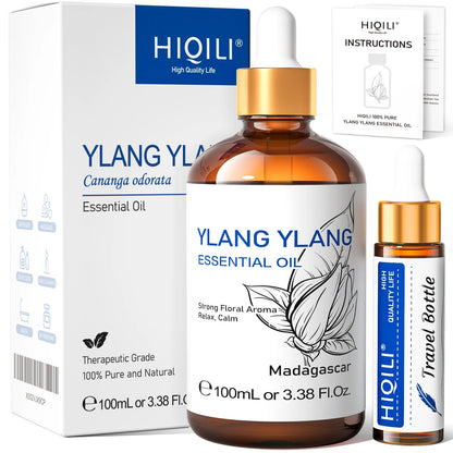 HIQILI Essential Oil Rose Geranium Lavanda Citronela Tea Tree vanille Body Oil Face Skin Care Massage 100ML/3.38fl.oz