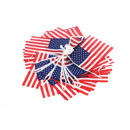 24pcs/set US American String Flag Banner for Patriotic Events 4th of July Independence Day Supplies Sport Bar Bunting Decor