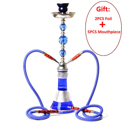 DEJAYA Travel Glass Shisha Hookah Pipe Chicha Narguile Completo Nargile with Sheesha Ceramic Bowl Charcoal Tongs Accessories