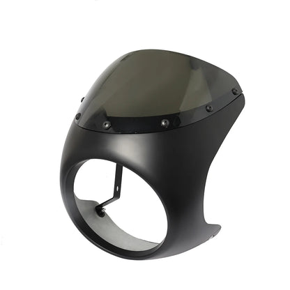 Motorcycle Red/White Front Headlight Fairing Windshield For Cafe Racer Honda Universal 7inch/16.5~18cm Retro Headlamp Windscreen