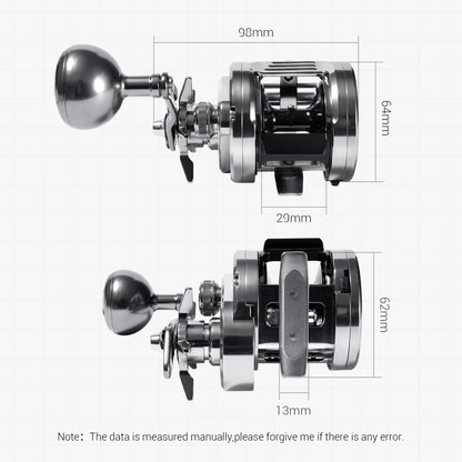 Noeby-Light Metal Jigging Reel, 12kg Max Drag,Star Drag, Slow Jigging Reel, Ocean Sea Baitcasting Reel,383G, Gear Ratio 6.5:1