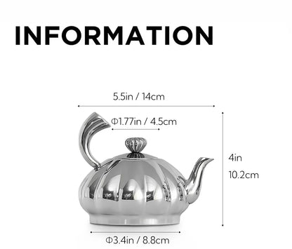 Nordic Luxury Stainless Steel TeaPot, Retro Sugar Bowl, Coffee Candy Jar with Lid for Home Decoration, Afternoon Tea, Holtel