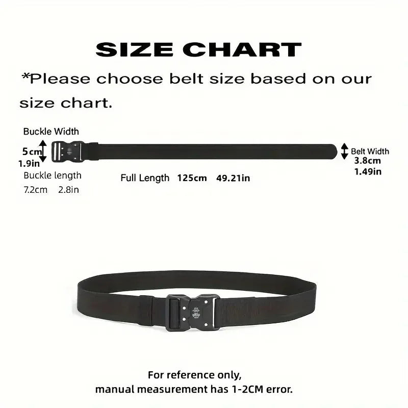 Genuine Tactical Belt Black Quick Release Outdoor Men's Belt Buckle Quick Release Elastic Belt Sport Nylon Braided Belts for Men