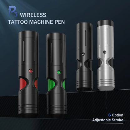EZ P3 Wireless Tattoo Machine Pen Battery Power 2000mAH 6 Adjustable Stroke 2.5mm-4.0mm Swiss Motor Tattoo Gun Tattoo Supply