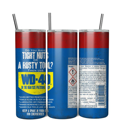 20Oz WD40 Mechanic Oil Stainless Steel Vacuum Double Wall Insulated Tumbler with Lid Cold Hot Drink Coffee Mug Engineer Gifts