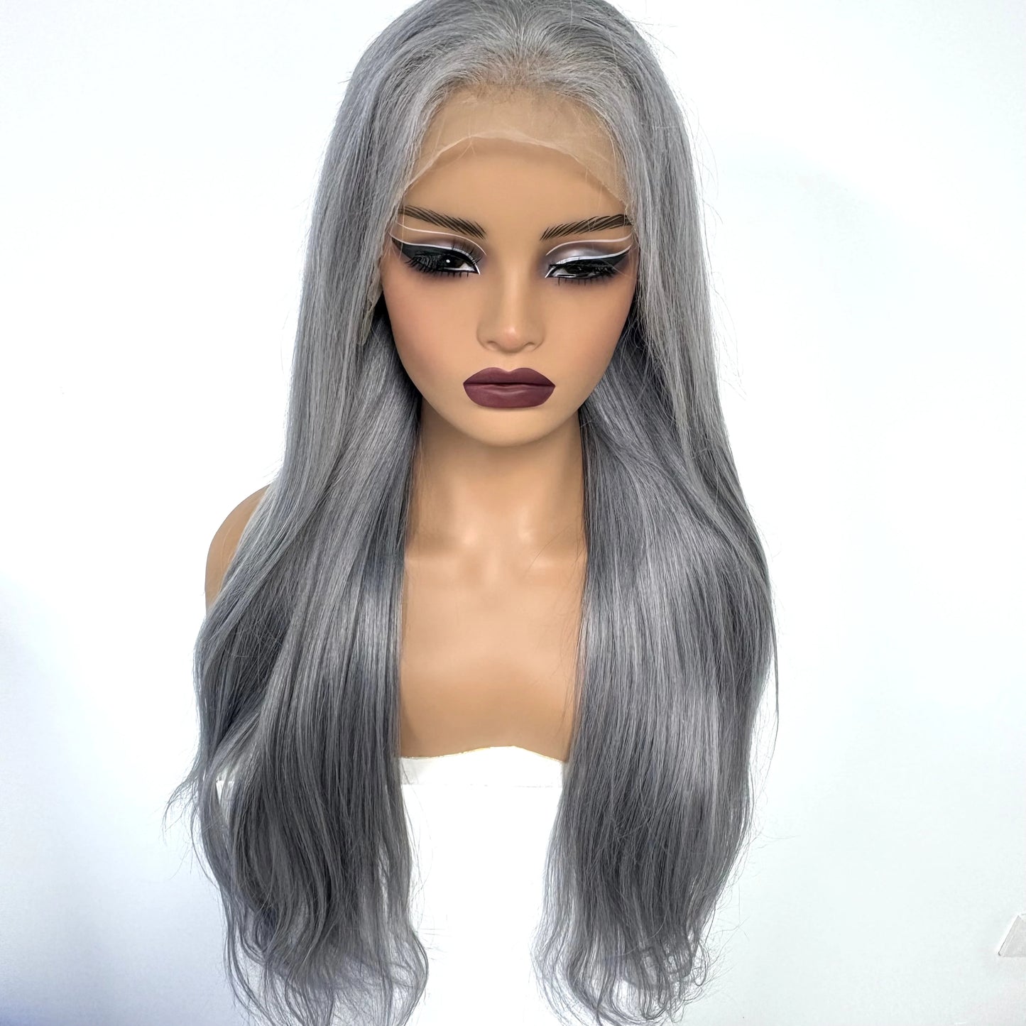 13x4 Lace Frontal Pink Straight Human Hair Wig 26 28inch 250 Density Pre Plucked Red Hair Wig Grey Lace Front Wigs for Women