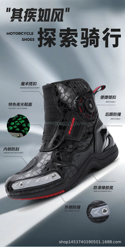 Motorcycle Boots Racing Off-road Shoes Breathable Non-slip High-top Motorcycle Professional Waterproof Mountain Bike Boots