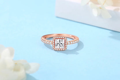 Original 925 Sterling Silver Ring Love Heart Pave CZ Crystal Stackable Rings For Women Wedding Engagement Birthday Gift Jewelry