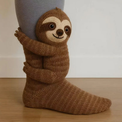 3D Knit Animal Socks Cute Floor Socks Hand Crocheted Double Layer Warm Sock with Cute Rabbit Panda Animals Christmas Gifts