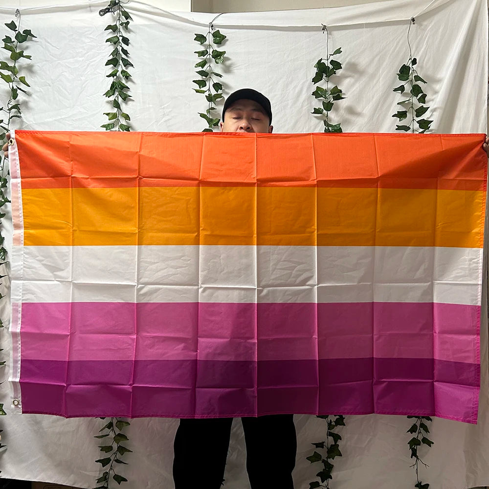 Lesbian flag 3x5fts 90x150cm polyester LGBT Lesbian pride Flag hanging banner for home decoration
