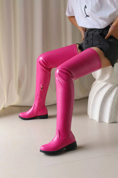 Winter New Plus Size 48 Women's Over The Knee Boots Thick Heel Long Tube Boots Platform Shoes