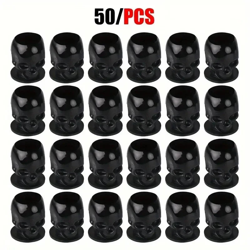 50Pcs Disposable Tattoo Skull Ink Cups Permanent Makeup Coloring Pigment Cup Container Tattoo Accessory for Tattoo Artists