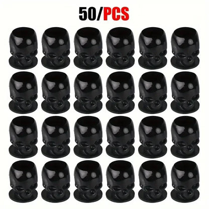 50Pcs Disposable Tattoo Skull Ink Cups Permanent Makeup Coloring Pigment Cup Container Tattoo Accessory for Tattoo Artists