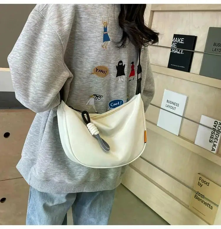 2025 New Fashion Crossbody Bag Simple Wide Shoulder Strap Design Single Shoulder Bag Original Style Commuting Dumpling Women Bag