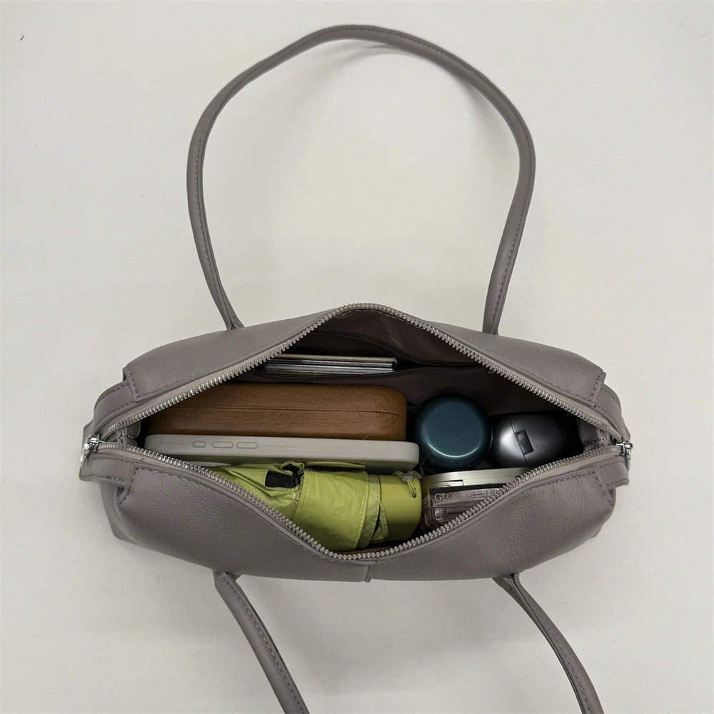 MOODS Retro Underarm Shoulder Bags For Women PU Leather Pure Color Commute Satchel Bag 2025 Winter New Luxury Designer Handbags