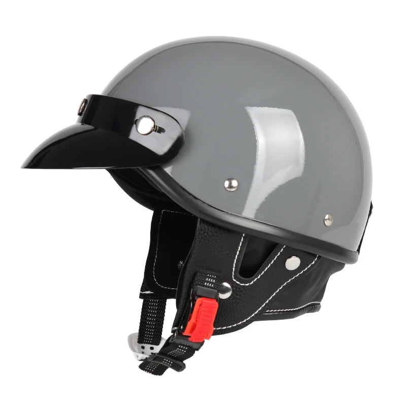 Motorcycle Helmet Half Helmet with Goggles Electric Vehicle Safety Helmet Suitable for Men and Women