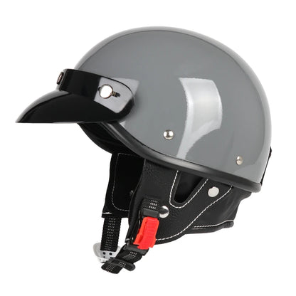 Motorcycle Helmet Half Helmet with Goggles Electric Vehicle Safety Helmet Suitable for Men and Women