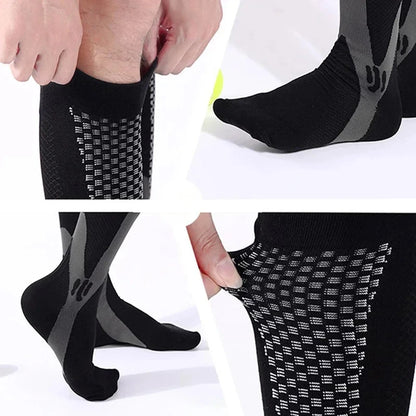 3/6/7 Pairs Compression Socks Women Medical Edema Running Socks Men Knee Length Cycling Socks  Football Basketball Outdoor trave