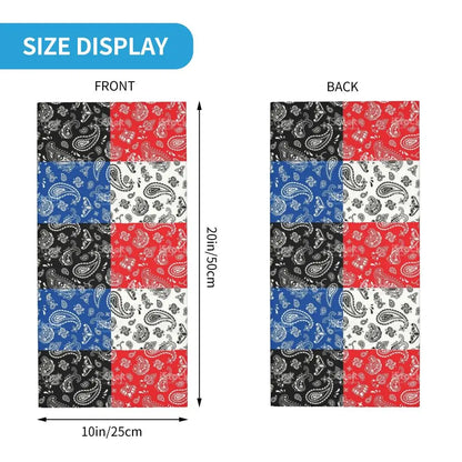 Custom Black Bandana Pattern Bandana Neck Gaiter for Hiking Cycling Women Men Wrap Scarf Paisley Style Headband Warmer