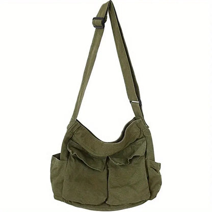 Women Vintage Handbag Canvas Teenager Shoulder Tote Bags Messenger Bags Ladies Casual Handbag Crossbody Purse