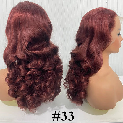 100% Vietnamese Hair Wigs Super Double Drawn Ombre Bouncy Body Wave 250 Density Highlight HD Lace Frontal Wigs Human Hair Genger