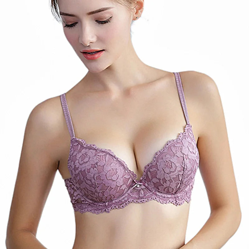 Women Sexy Lace Bra Padded Push Up Lingerie Intimates Elegant Ladies Underwear Casual Daily Female Bra