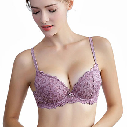 Women Sexy Lace Bra Padded Push Up Lingerie Intimates Elegant Ladies Underwear Casual Daily Female Bra