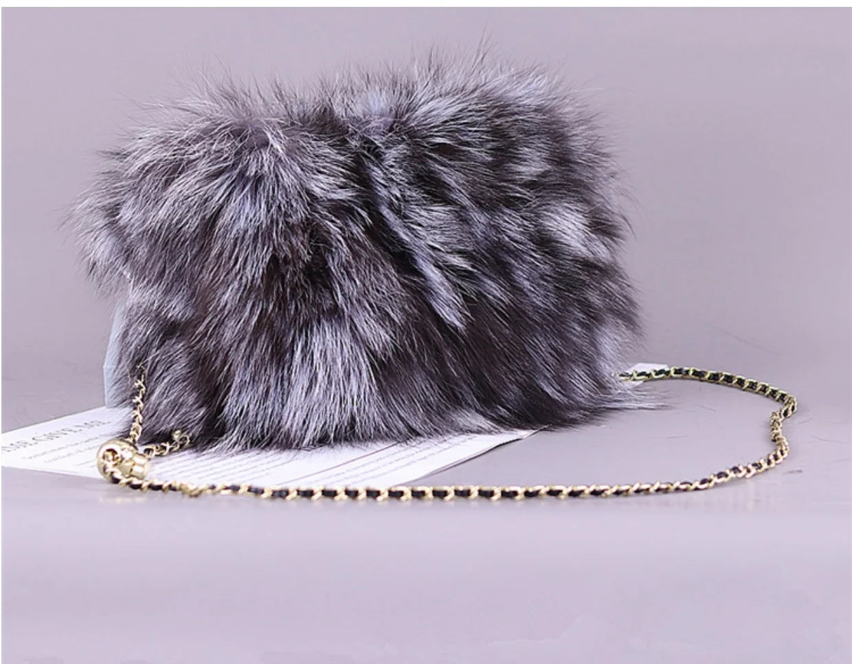 Fashion Fur Bag Autumn And Winter Real Fur Bags Fluffy Fox Fur Messenger Bags For Female Luxury Fur Handbag Warm Plush Handbag