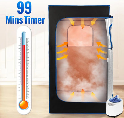 Portable Steam Sauna Personal Full Body Sauna Spa for Home Relaxation,4L1500 Watt Steamer Remote Control Portable Chair