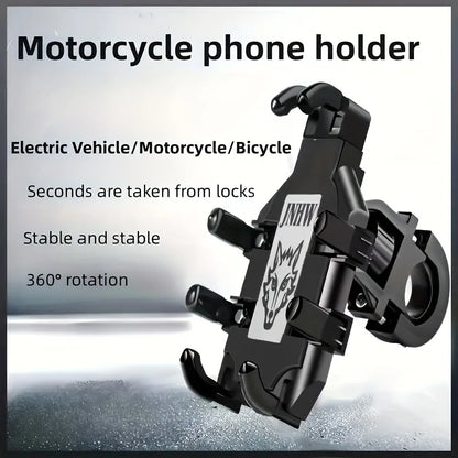 1 Pcs Super stable Motorcycle Handlebar Phone Holder 360 Degree Rotating Motorcycle Navigation Shock-proof Phone Stand Bracket