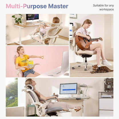 Q2 Ergonomic Office Chair with Lumbar Support & Adjustable Headrest, Cushion Seat with Flip-Up Arms, Reclining, Customized