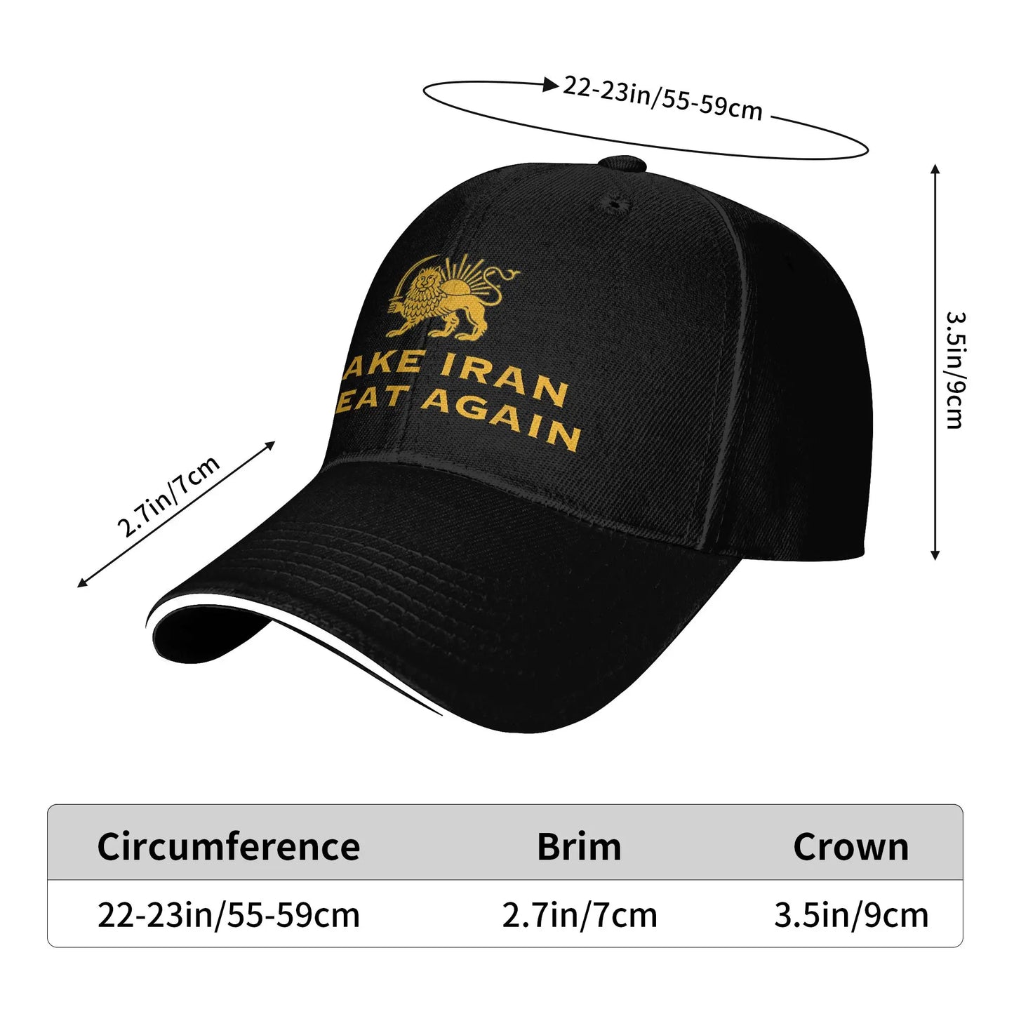 Make Iran Great Again  Baseball Cap  Men Women Print Trucker Hat Summer y2k Retro Running Hippie Sun Visor Baseball Caps
