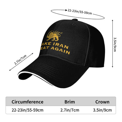 Make Iran Great Again  Baseball Cap  Men Women Print Trucker Hat Summer y2k Retro Running Hippie Sun Visor Baseball Caps