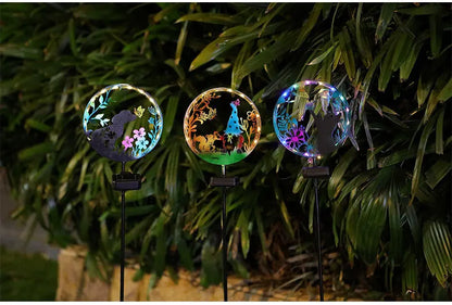 Solar Wrought Iron Cat Butterfly Ground Plug Lights, Outdoor Courtyard Projection, Lawn LampAtmosphere Decoration, Cross-Border