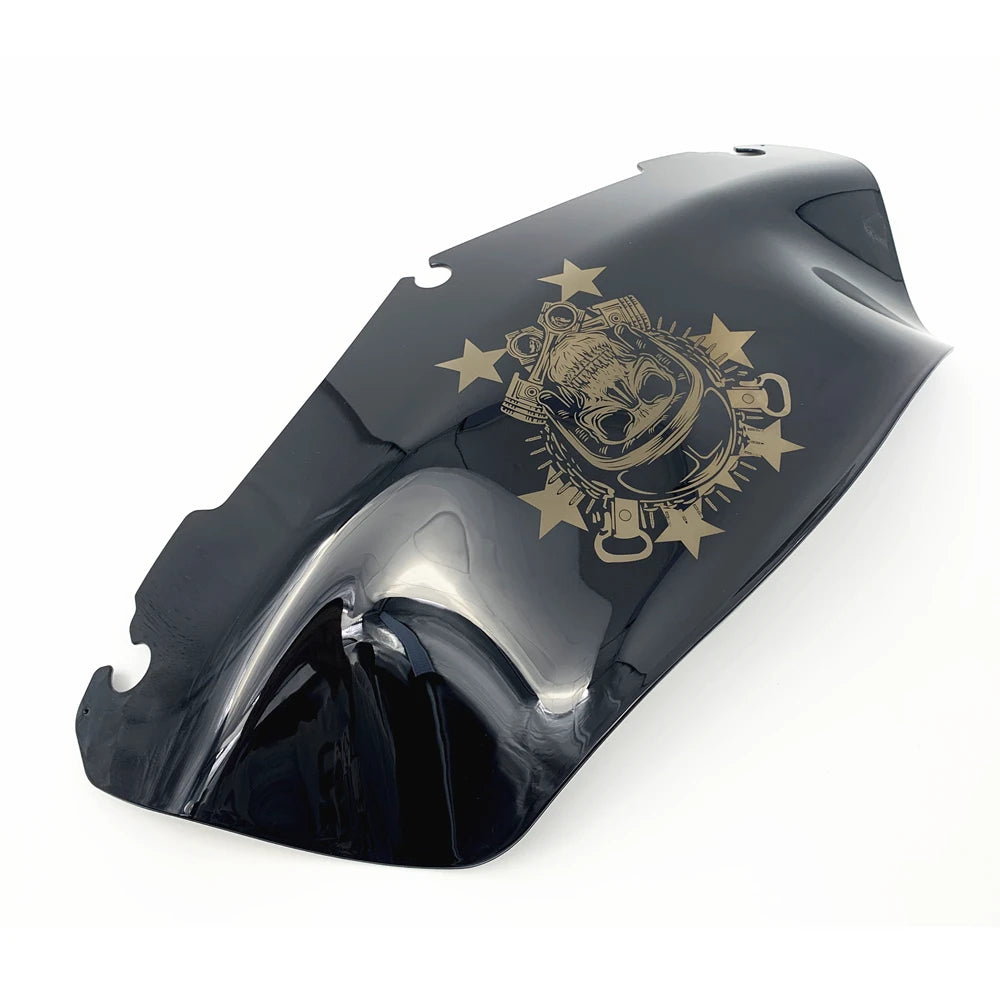 For Harley Touring Street Electra Glide Ultra FLHX 2014-2022 Motorcycle Skull 7" 9" Windshield Upper Fairing Wind Deflector
