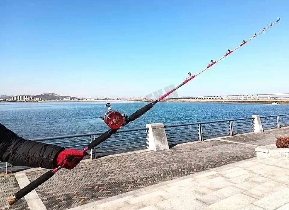 1.6M Saltwater Offshore 100-300g Casting/Spinning Carbon Fiber Boat Fishing Rod Portable Travel Fishing Rod EVA Handle Surf Rod